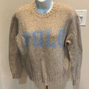 POLO RALPH LAUREN GRAPHIC PRINT CREW NECK SWEATER.